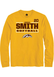 Jordan Smith  Western Michigan Broncos Gold Rally NIL Stacked Box Long Sleeve T Shirt