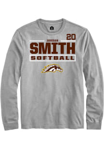 Jordan Smith  Western Michigan Broncos Grey Rally NIL Stacked Box Long Sleeve T Shirt