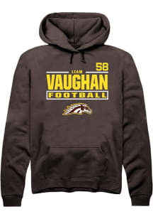Liam Vaughan  Rally Western Michigan Broncos Mens Brown Football NIL Stacked Box Long Sleeve Hoodi..