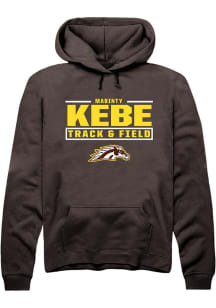 Mabinty Kebe  Rally Western Michigan Broncos Mens Brown NIL Stacked Box Long Sleeve Hoodie