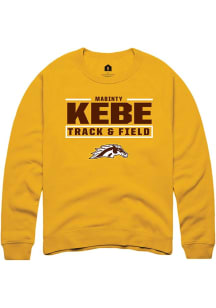 Mabinty Kebe  Rally Western Michigan Broncos Mens Gold NIL Stacked Box Long Sleeve Crew Sweatshirt