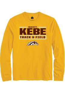 Mabinty Kebe  Western Michigan Broncos Gold Rally NIL Stacked Box Long Sleeve T Shirt