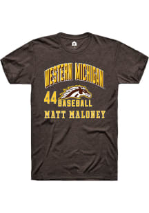 Matt Maloney  Western Michigan Broncos Brown Rally NIL Arch Logo Short Sleeve T Shirt
