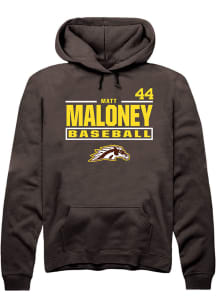 Matt Maloney  Rally Western Michigan Broncos Mens Brown NIL Stacked Box Long Sleeve Hoodie
