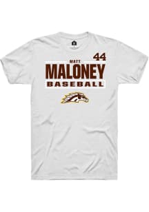 Matt Maloney  Western Michigan Broncos White Rally NIL Stacked Box Short Sleeve T Shirt