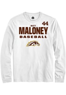 Matt Maloney  Western Michigan Broncos White Rally NIL Stacked Box Long Sleeve T Shirt