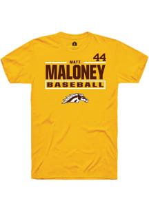 Matt Maloney  Western Michigan Broncos Gold Rally NIL Stacked Box Short Sleeve T Shirt
