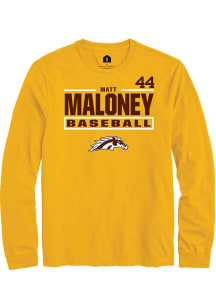 Matt Maloney  Western Michigan Broncos Gold Rally NIL Stacked Box Long Sleeve T Shirt