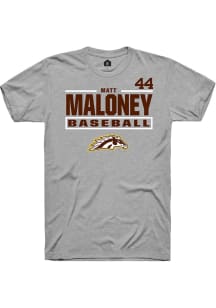 Matt Maloney  Western Michigan Broncos Grey Rally NIL Stacked Box Short Sleeve T Shirt