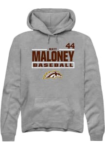 Matt Maloney  Rally Western Michigan Broncos Mens Grey NIL Stacked Box Long Sleeve Hoodie