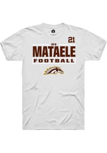 Ofa Mataele  Western Michigan Broncos White Rally Football NIL Stacked Box Short Sleeve T Shirt