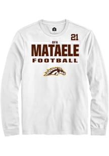 Ofa Mataele  Western Michigan Broncos White Rally Football NIL Stacked Box Long Sleeve T Shirt