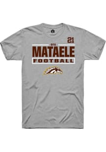 Ofa Mataele  Western Michigan Broncos Grey Rally Football NIL Stacked Box Short Sleeve T Shirt