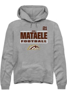 Ofa Mataele  Rally Western Michigan Broncos Mens Grey Football NIL Stacked Box Long Sleeve Hoodie