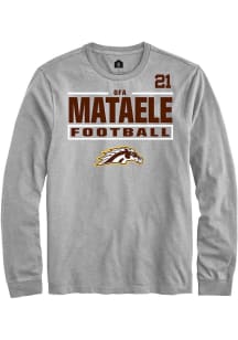 Ofa Mataele  Western Michigan Broncos Grey Rally Football NIL Stacked Box Long Sleeve T Shirt
