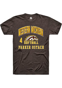 Parker Ostach  Western Michigan Broncos Brown Rally NIL Arch Logo Short Sleeve T Shirt