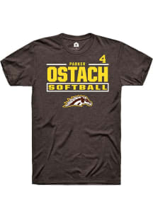 Parker Ostach  Western Michigan Broncos Brown Rally NIL Stacked Box Short Sleeve T Shirt