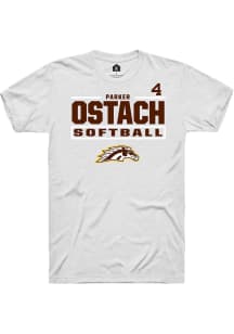 Parker Ostach  Western Michigan Broncos White Rally NIL Stacked Box Short Sleeve T Shirt