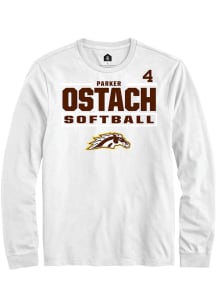 Parker Ostach  Western Michigan Broncos White Rally NIL Stacked Box Long Sleeve T Shirt