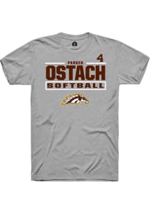 Parker Ostach  Western Michigan Broncos Grey Rally NIL Stacked Box Short Sleeve T Shirt