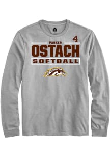 Parker Ostach  Western Michigan Broncos Grey Rally NIL Stacked Box Long Sleeve T Shirt
