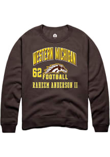 Raheem Anderson II  Rally Western Michigan Broncos Mens Brown Football NIL Arch Logo Long Sleeve C..