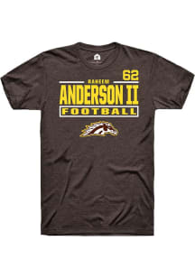Raheem Anderson II  Western Michigan Broncos Brown Rally Football NIL Stacked Box Short Sleeve T S..
