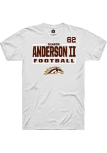 Raheem Anderson II  Western Michigan Broncos White Rally Football NIL Stacked Box Short Sleeve T S..