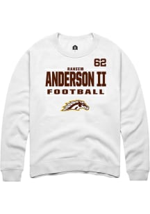 Raheem Anderson II  Rally Western Michigan Broncos Mens White Football NIL Stacked Box Long Sleeve..