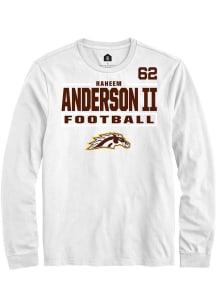 Raheem Anderson II  Western Michigan Broncos White Rally Football NIL Stacked Box Long Sleeve T Sh..