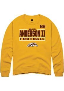 Raheem Anderson II  Rally Western Michigan Broncos Mens Gold Football NIL Stacked Box Long Sleeve..
