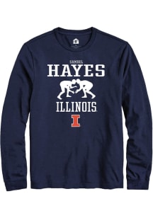 Samuel Hayes  Illinois Fighting Illini Navy Blue Rally NIL Sport Icon Long Sleeve T Shirt