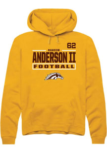 Raheem Anderson II  Rally Western Michigan Broncos Mens Gold Football NIL Stacked Box Long Sleeve..