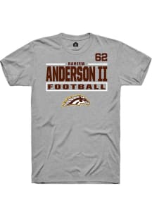 Raheem Anderson II  Western Michigan Broncos Grey Rally Football NIL Stacked Box Short Sleeve T Sh..