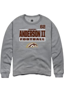 Raheem Anderson II  Rally Western Michigan Broncos Mens Grey Football NIL Stacked Box Long Sleeve..