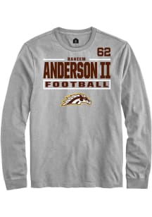 Raheem Anderson II  Western Michigan Broncos Grey Rally Football NIL Stacked Box Long Sleeve T Shi..
