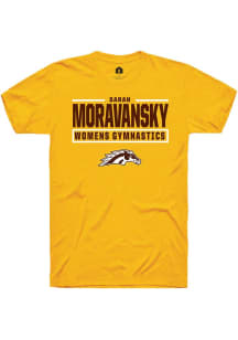 Sarah Moravansky  Western Michigan Broncos Gold Rally NIL Stacked Box Short Sleeve T Shirt
