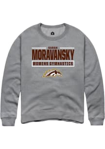 Sarah Moravansky  Rally Western Michigan Broncos Mens Grey NIL Stacked Box Long Sleeve Crew Sweats..