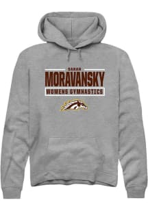 Sarah Moravansky  Rally Western Michigan Broncos Mens Grey NIL Stacked Box Long Sleeve Hoodie