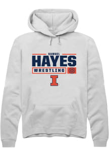 Samuel Hayes  Rally Illinois Fighting Illini Mens White NIL Stacked Box Long Sleeve Hoodie