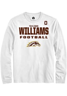 Tailique Williams  Western Michigan Broncos White Rally Football NIL Stacked Box Long Sleeve T Shi..