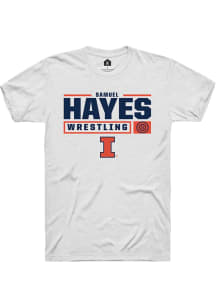 Samuel Hayes  Illinois Fighting Illini White Rally NIL Stacked Box Short Sleeve T Shirt