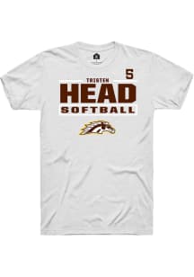 Tristen Head  Western Michigan Broncos White Rally NIL Stacked Box Short Sleeve T Shirt