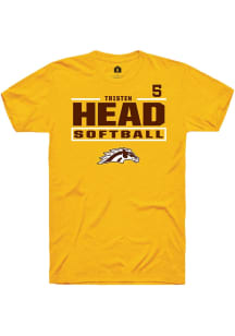 Tristen Head  Western Michigan Broncos Gold Rally NIL Stacked Box Short Sleeve T Shirt