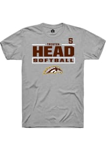 Tristen Head  Western Michigan Broncos Grey Rally NIL Stacked Box Short Sleeve T Shirt