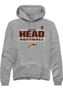 Tristen Head  Rally Western Michigan Broncos Mens Grey NIL Stacked Box Long Sleeve Hoodie