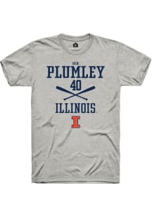 Ben Plumley  Illinois Fighting Illini Ash Rally NIL Sport Icon Short Sleeve T Shirt