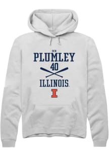Ben Plumley  Rally Illinois Fighting Illini Mens White NIL Sport Icon Long Sleeve Hoodie