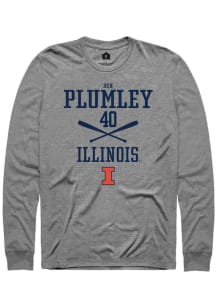 Ben Plumley  Illinois Fighting Illini Graphite Rally NIL Sport Icon Long Sleeve T Shirt