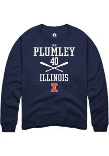 Ben Plumley  Rally Illinois Fighting Illini Mens Navy Blue NIL Sport Icon Long Sleeve Crew Sweatsh..